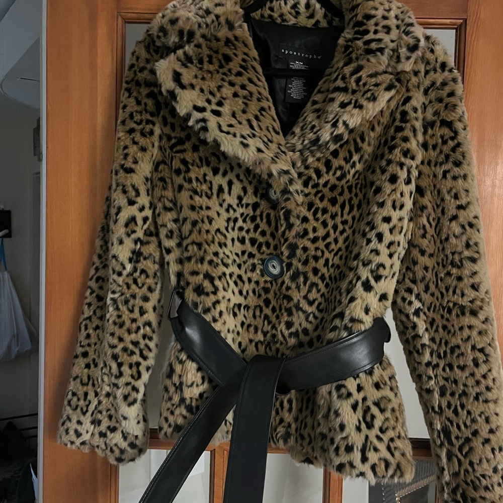 Cheetah faux fur jacket